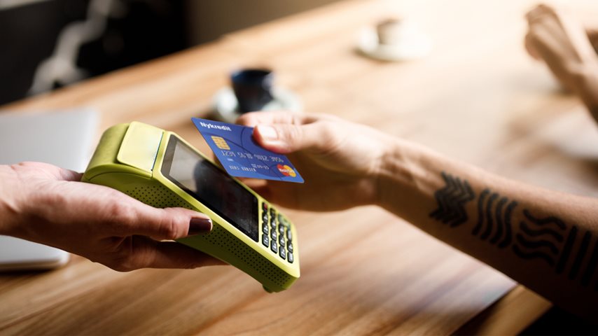 Betalingsterminal med Nykredit MasterCard